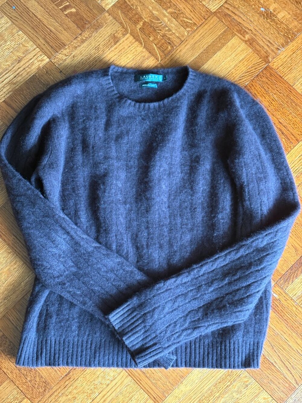 Ralph Lauren 100% Cashmere Chocolate Brown Pullover Crewneck Sweater Large